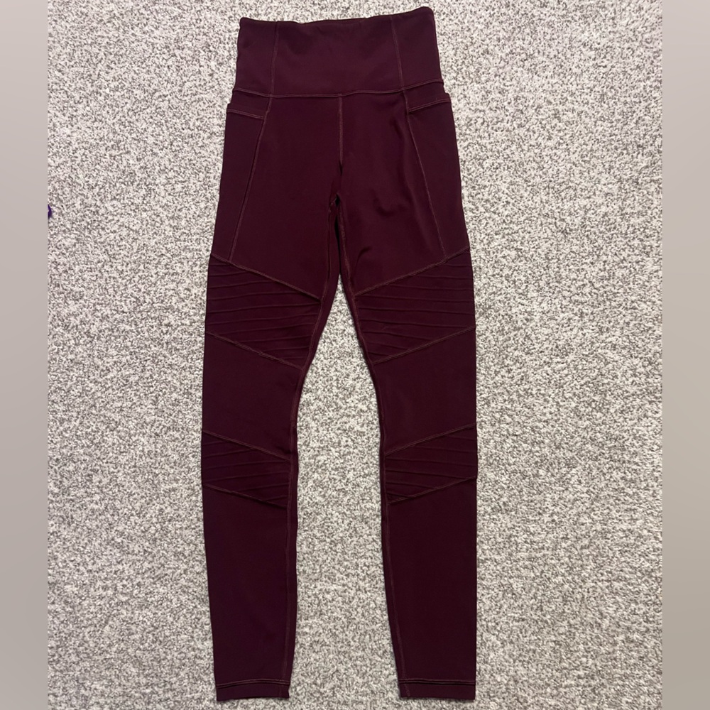 Athleta Burgundy High-Waisted Leggings
